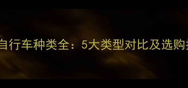 室内自行车种类全5大类型对比及选购指南