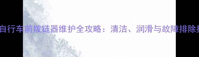 山地自行车前拨链器维护全攻略清洁润滑与故障排除技巧