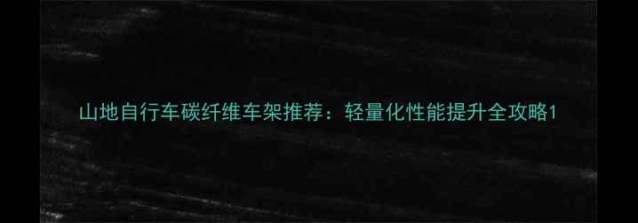 山地自行车碳纤维车架推荐轻量化性能提升全攻略