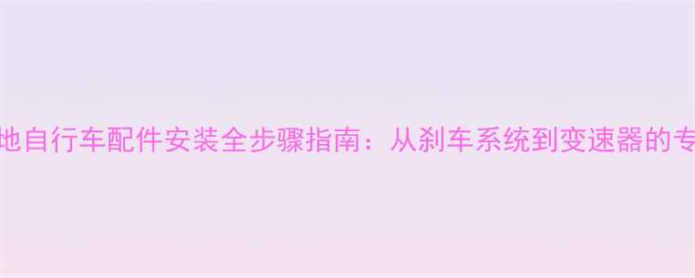 山地自行车配件安装全步骤指南从刹车系统到变速器的专业