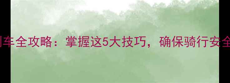 山地车刹车全攻略掌握这5大技巧确保骑行安全无忧