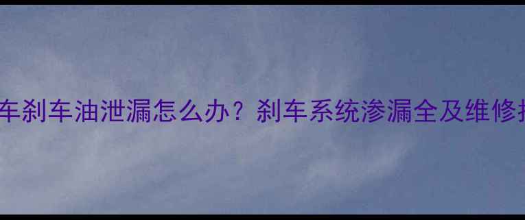 山地车刹车油泄漏怎么办刹车系统渗漏全及维修指南