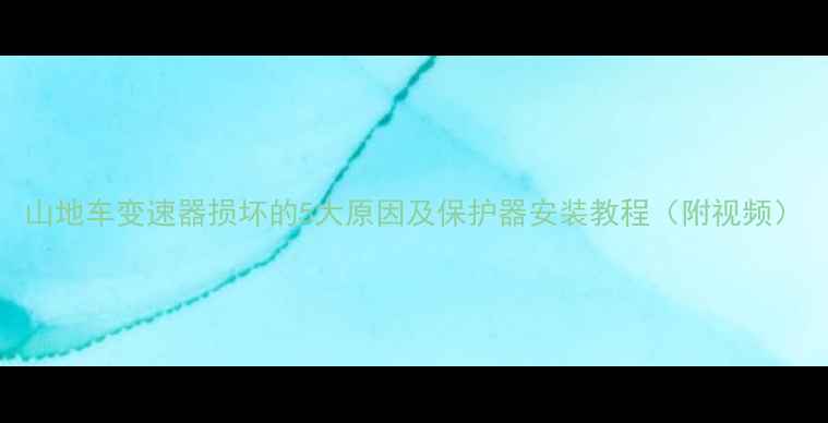 山地车变速器损坏的5大原因及保护器安装教程附视频