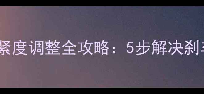 山地车碟刹片松紧度调整全攻略5步解决刹车变软异响问题