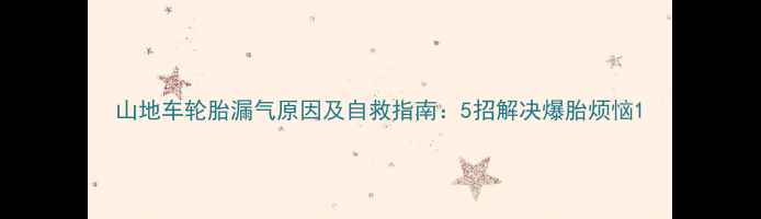 山地车轮胎漏气原因及自救指南5招解决爆胎烦恼