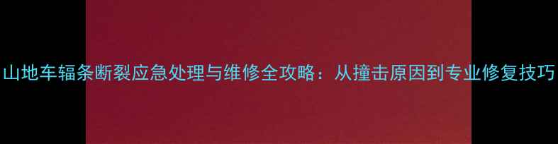 山地车辐条断裂应急处理与维修全攻略从撞击原因到专业修复技巧