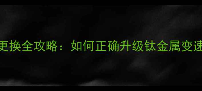 山地车钛合金变速器更换全攻略如何正确升级钛金属变速系统提升骑行性能