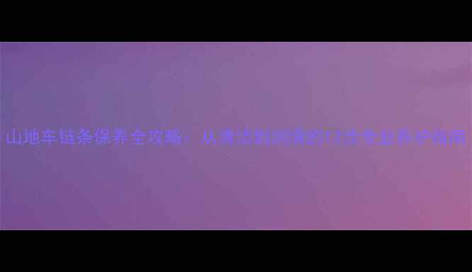 山地车链条保养全攻略从清洁到润滑的12步专业养护指南