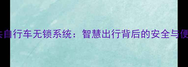 常州公共自行车无锁系统智慧出行背后的安全与便利平衡