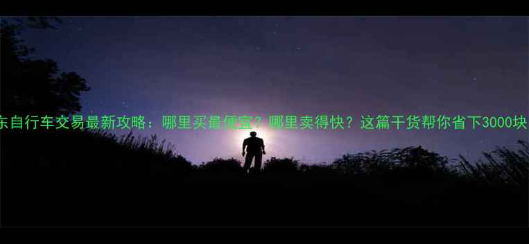 广东自行车交易最新攻略哪里买最便宜哪里卖得快这篇干货帮你省下3000块