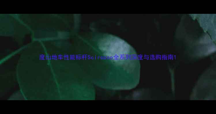 度山地车性能标杆Scirocco全系列深度与选购指南
