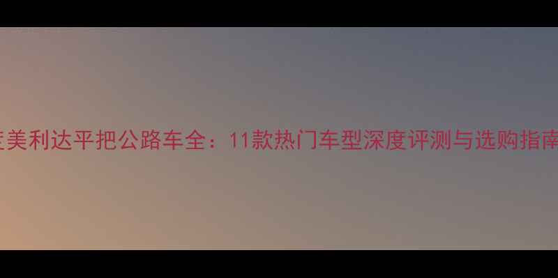 度美利达平把公路车全11款热门车型深度评测与选购指南