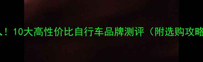 必入10大高性价比自行车品牌测评附选购攻略