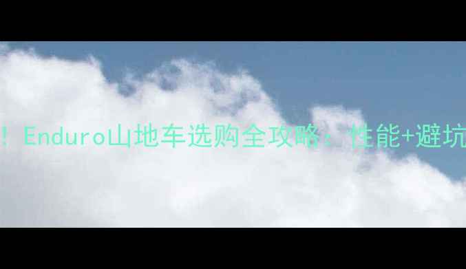 必看Enduro山地车选购全攻略性能避坑指南