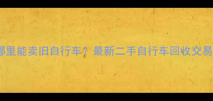 成都哪里能卖旧自行车最新二手自行车回收交易指南