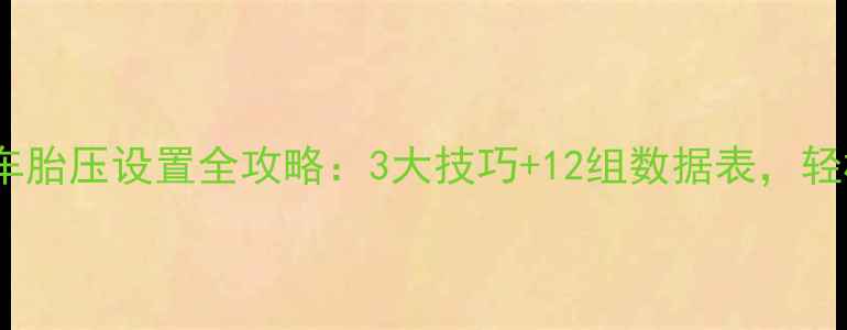 新手必看公路车胎压设置全攻略3大技巧12组数据表轻松避开爆胎风险