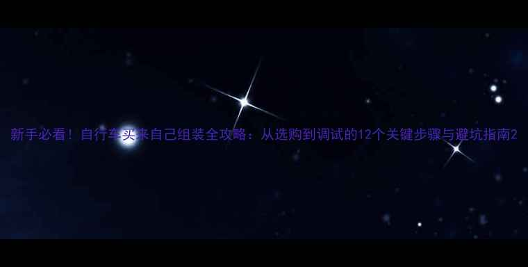 新手必看自行车买来自己组装全攻略从选购到调试的12个关键步骤与避坑指南