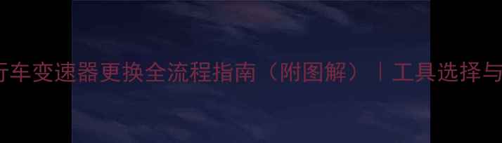 新手必看自行车变速器更换全流程指南附图解工具选择与故障排查秘籍