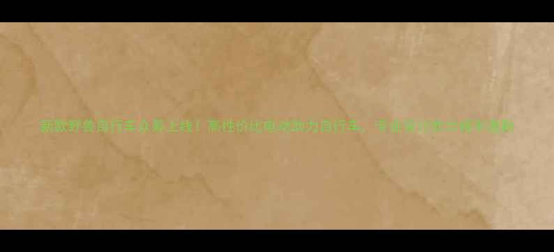 新款野兽自行车众筹上线高性价比电动助力自行车专业设计助力城市通勤