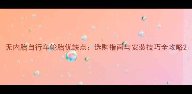 无内胎自行车轮胎优缺点选购指南与安装技巧全攻略