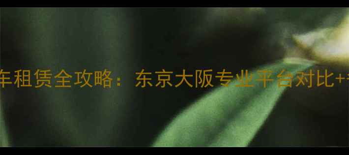 日本旅游自行车租赁全攻略东京大阪专业平台对比省钱出行指南