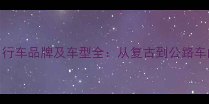 日本经典自行车品牌及车型全从复古到公路车的选购指南