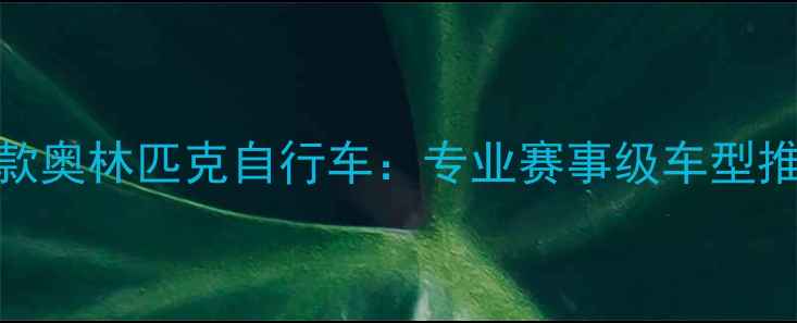最值得关注的5款奥林匹克自行车专业赛事级车型推荐与选购指南