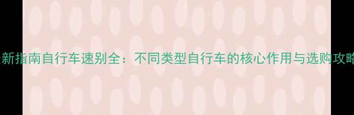 最新指南自行车速别全不同类型自行车的核心作用与选购攻略