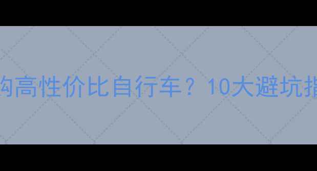 最新推荐如何选购高性价比自行车10大避坑指南与品牌对比分析