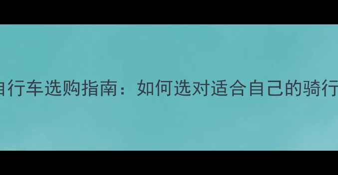 最新款自行车选购指南如何选对适合自己的骑行装备