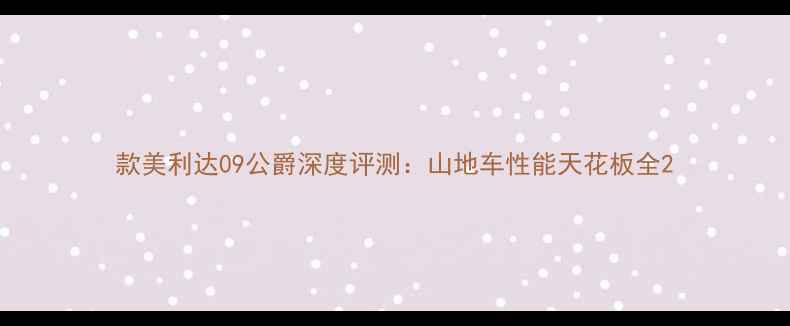 款美利达09公爵深度评测山地车性能天花板全