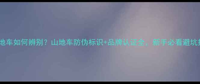 正品山地车如何辨别山地车防伪标识品牌认证全新手必看避坑指南