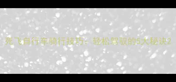 死飞自行车骑行技巧轻松驾驭的5大秘诀