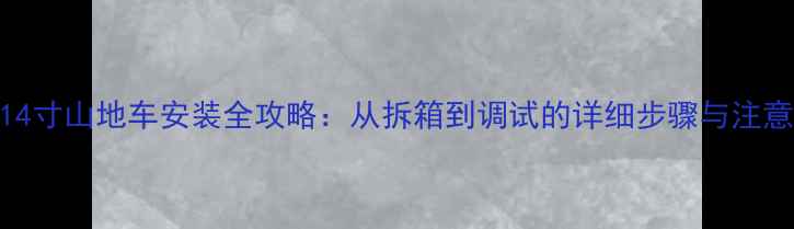 永久14寸山地车安装全攻略从拆箱到调试的详细步骤与注意事项