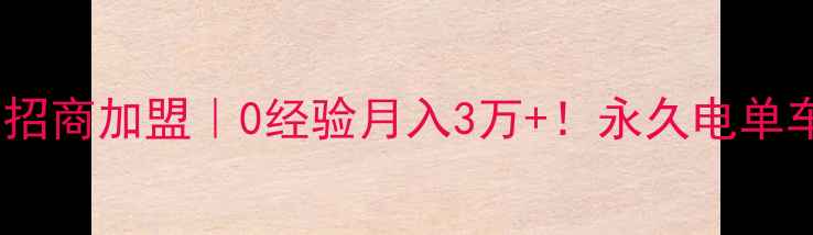 永久智慧电自行车招商加盟0经验月入3万永久电单车高利润加盟政策