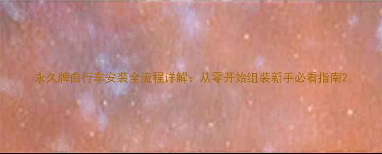 永久牌自行车安装全流程详解从零开始组装新手必看指南
