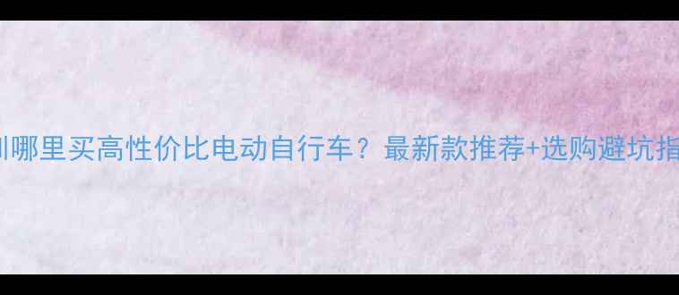 深圳哪里买高性价比电动自行车最新款推荐选购避坑指南