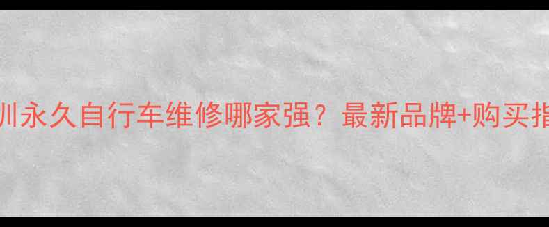 深圳永久自行车维修哪家强最新品牌购买指南