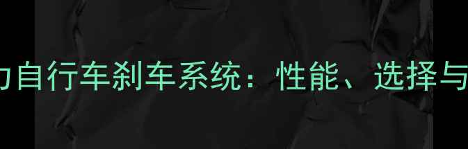 深度电动助力自行车刹车系统性能选择与维护全指南