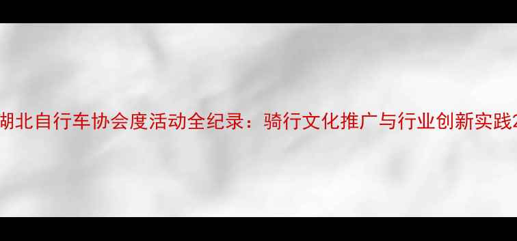 湖北自行车协会度活动全纪录骑行文化推广与行业创新实践