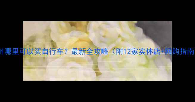 湖州哪里可以买自行车最新全攻略附12家实体店网购指南