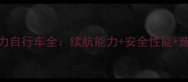 电动助力自行车全续航能力安全性能选购指南