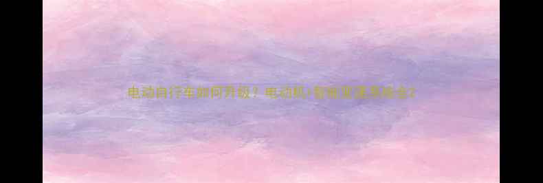 电动自行车如何升级电动机智能变速系统全