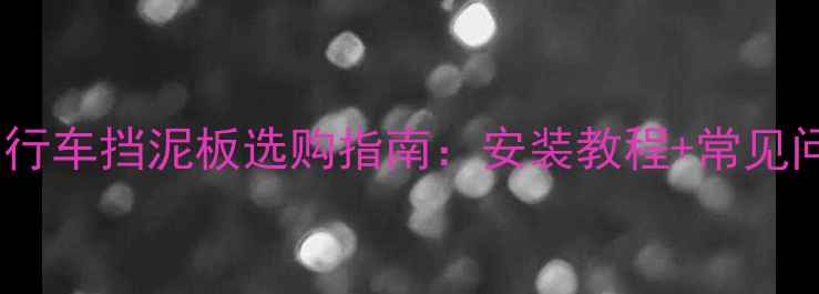 电动自行车挡泥板选购指南安装教程常见问题全