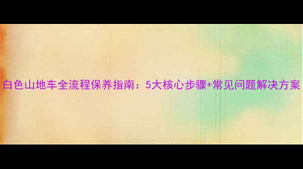白色山地车全流程保养指南5大核心步骤常见问题解决方案