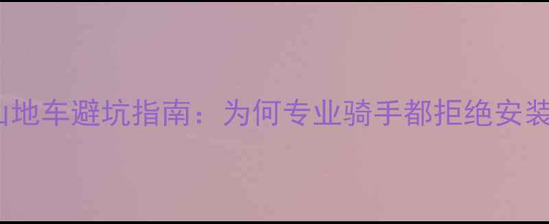 碳纤维山地车避坑指南为何专业骑手都拒绝安装车梯