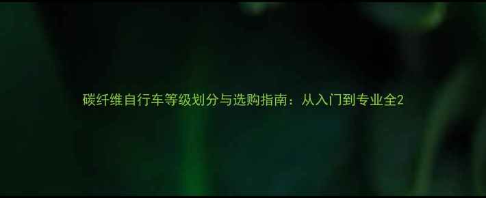 碳纤维自行车等级划分与选购指南从入门到专业全