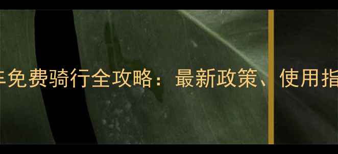 绍兴公共自行车免费骑行全攻略最新政策使用指南及出行福利