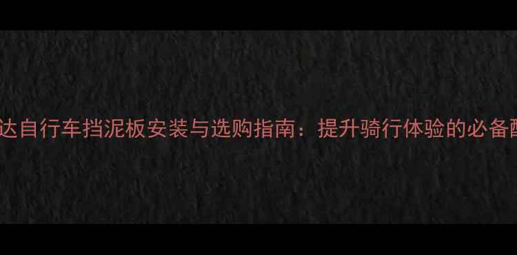 美利达自行车挡泥板安装与选购指南提升骑行体验的必备配件