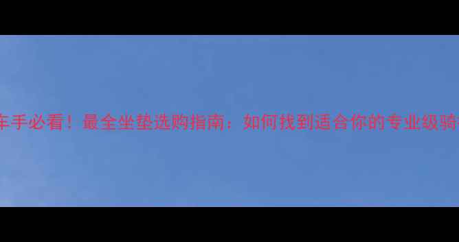 职业自行车手必看最全坐垫选购指南如何找到适合你的专业级骑行支撑